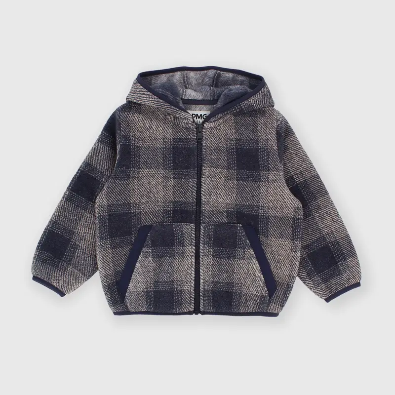 Maglia con cappuccio in pile da bambino blu