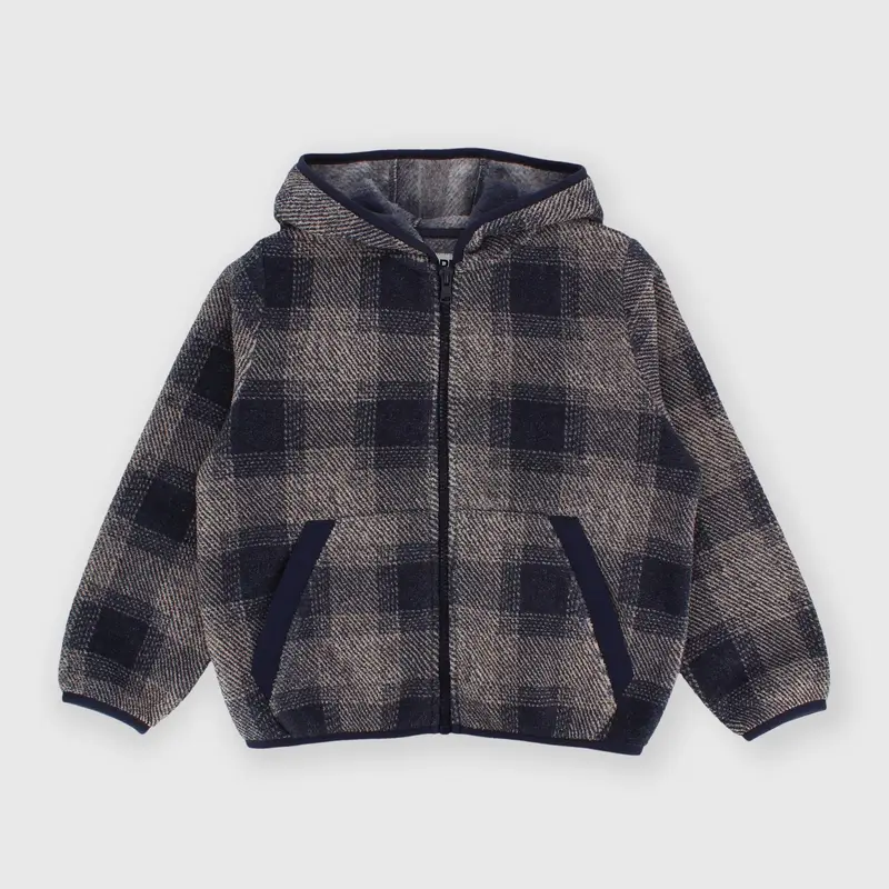 Maglia con cappuccio in pile da bambino blu