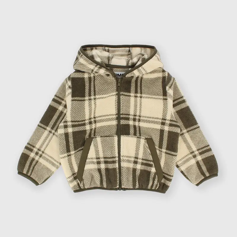 Maglia con cappuccio in pile da bambino verde