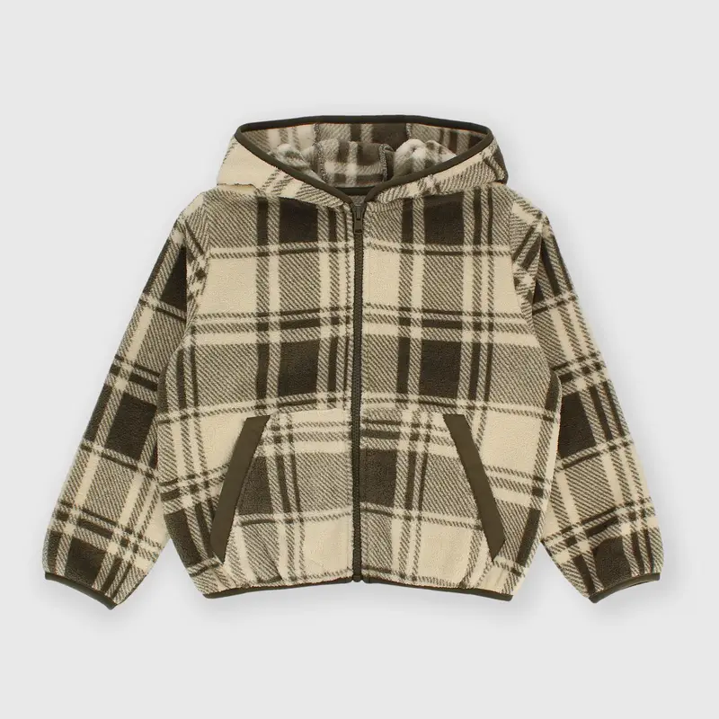 Maglia con cappuccio in pile da bambino verde