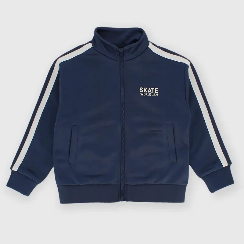 Maglia con zip in felpa da bambino blu