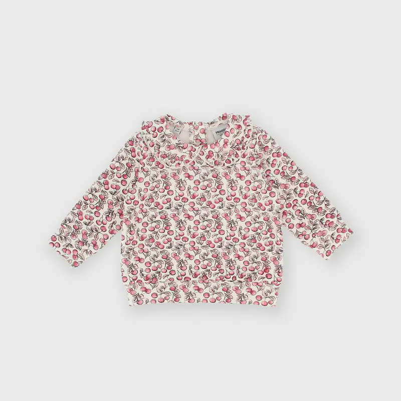 Maglia girocollo in felpa da bambina bianco