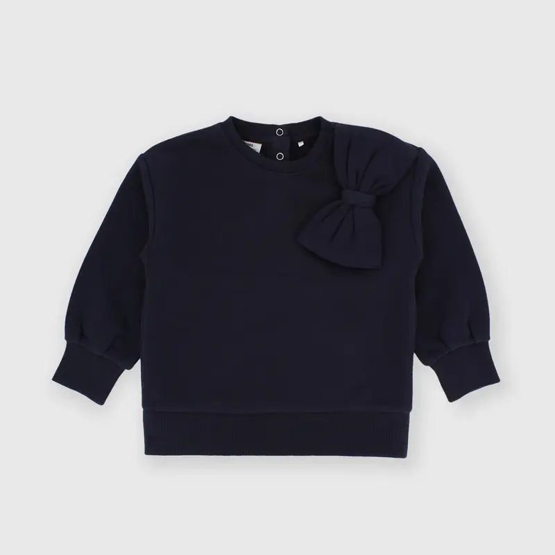 Maglia girocollo in felpa da bambina blu