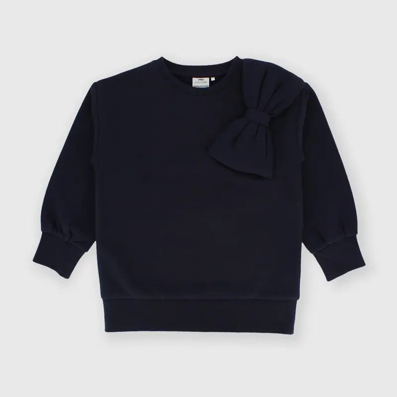 Maglia girocollo in felpa da bambina blu