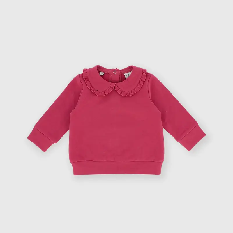 Maglia girocollo in felpa da bambina rosa