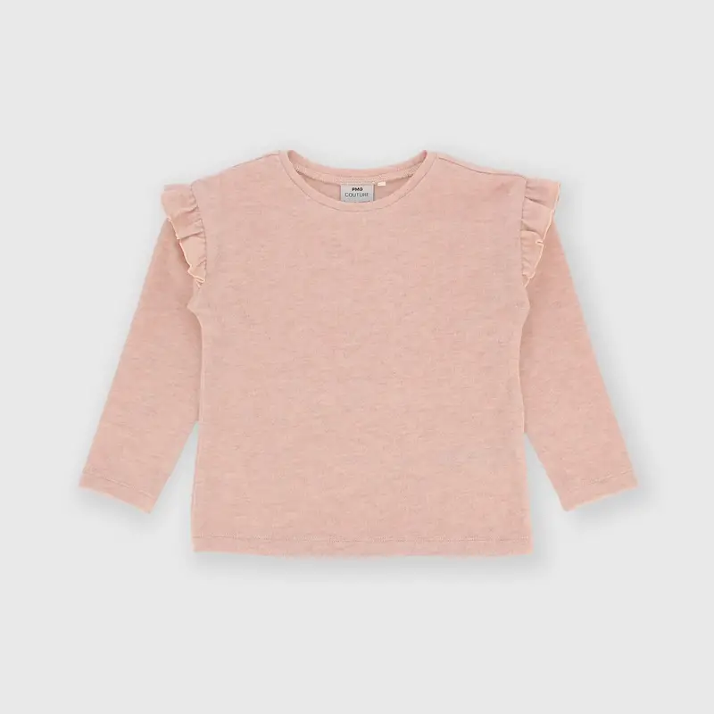 Maglietta maniche lunghe da bambina rosa