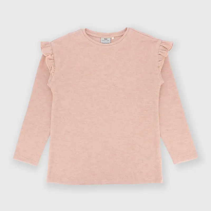 Maglietta maniche lunghe da bambina rosa
