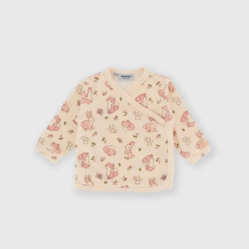 Maglietta maniche lunghe in ciniglia da bambina bianco