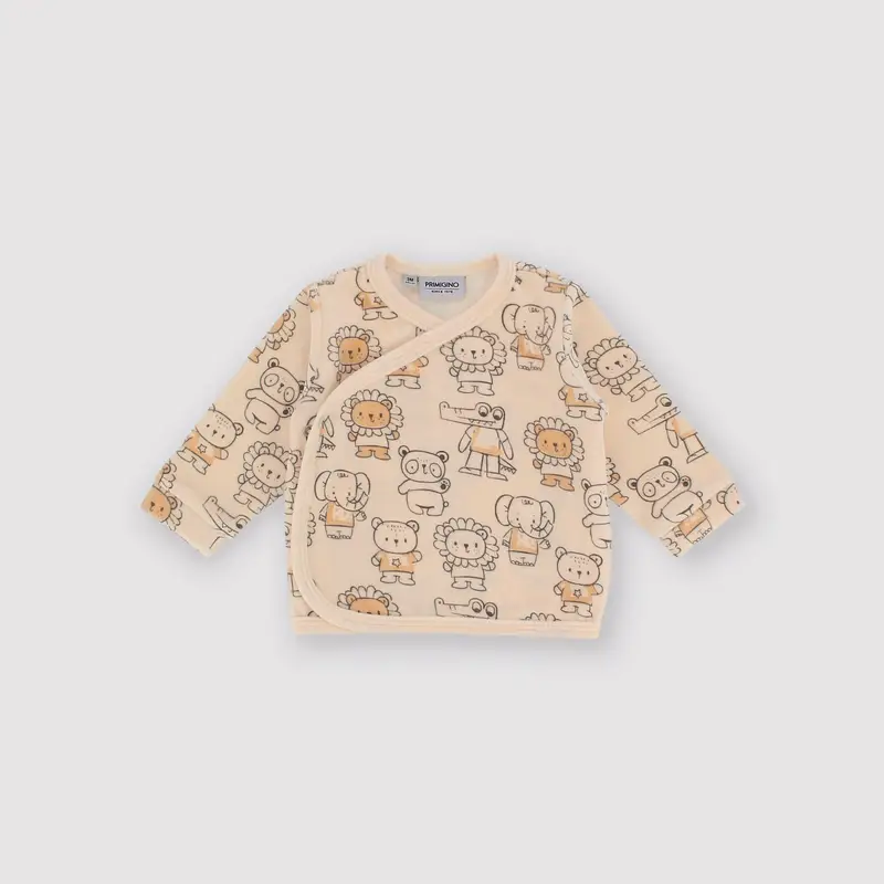 Maglietta maniche lunghe in ciniglia da bambino bianco