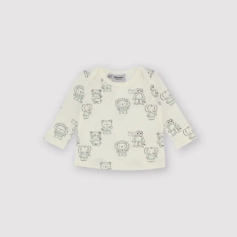 Maglietta maniche lunghe in costina da bambino bianco