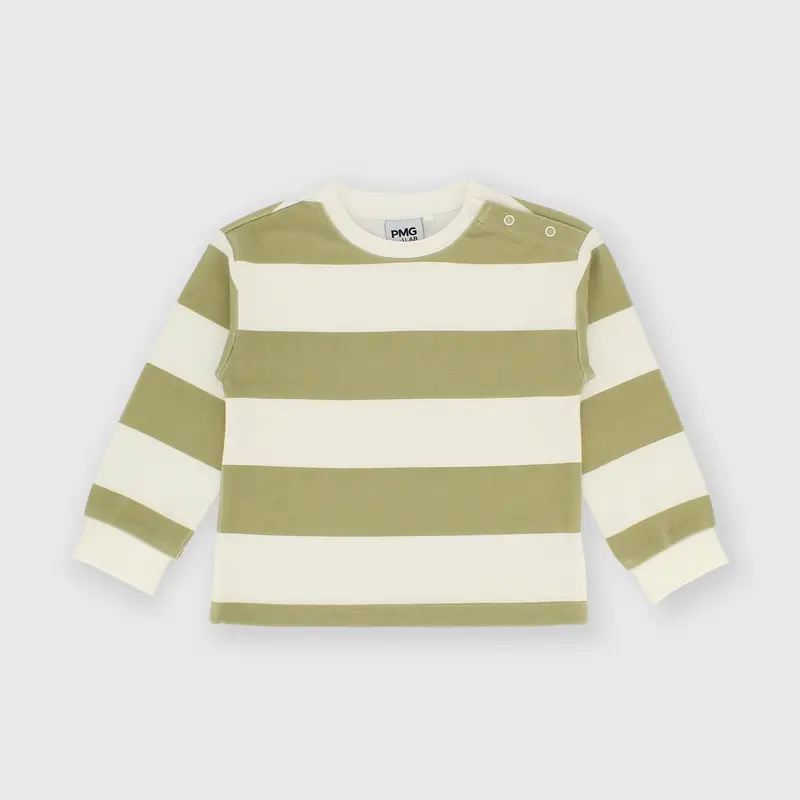 Maglietta maniche lunghe in costina da bambino verde