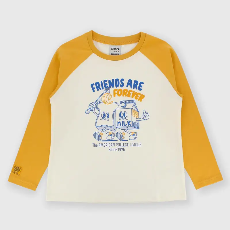 Maglietta maniche lunghe in jersey da bambino bianco