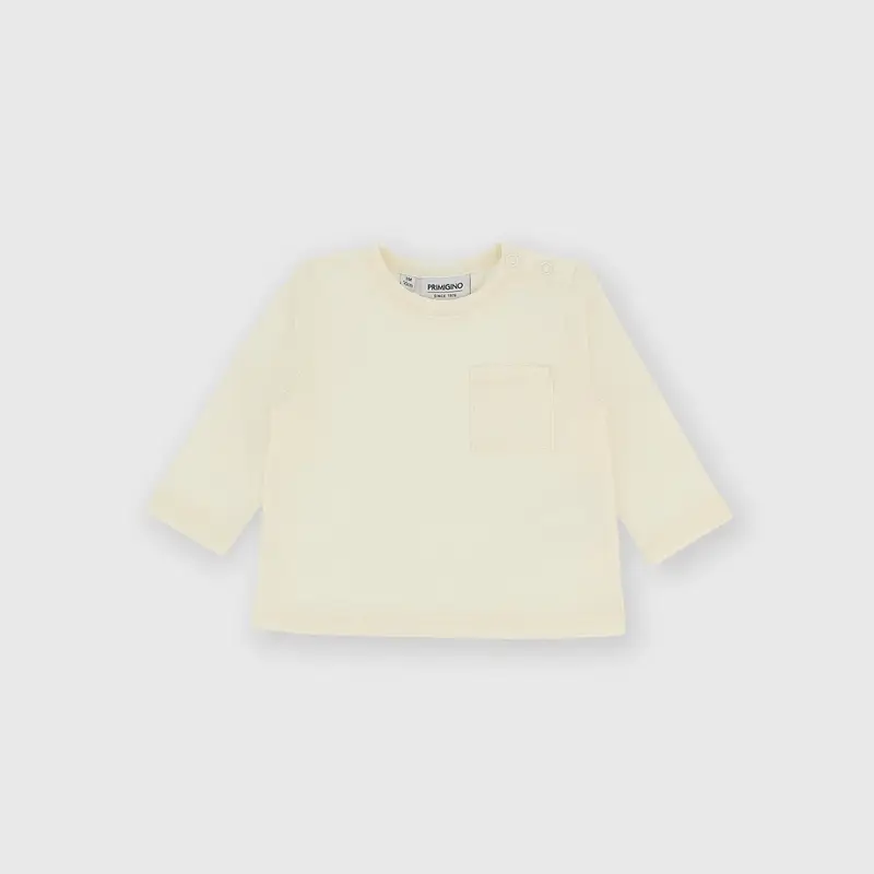 Maglietta maniche lunghe in jersey da bambino bianco