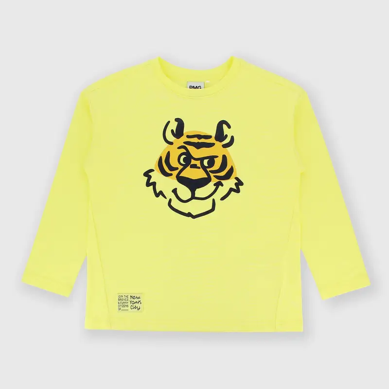 Maglietta maniche lunghe in jersey da bambino giallo
