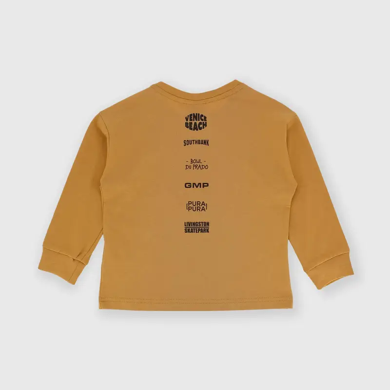 Maglietta maniche lunghe in jersey da bambino marrone