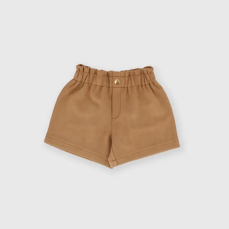 Pantaloncino da bambina marrone