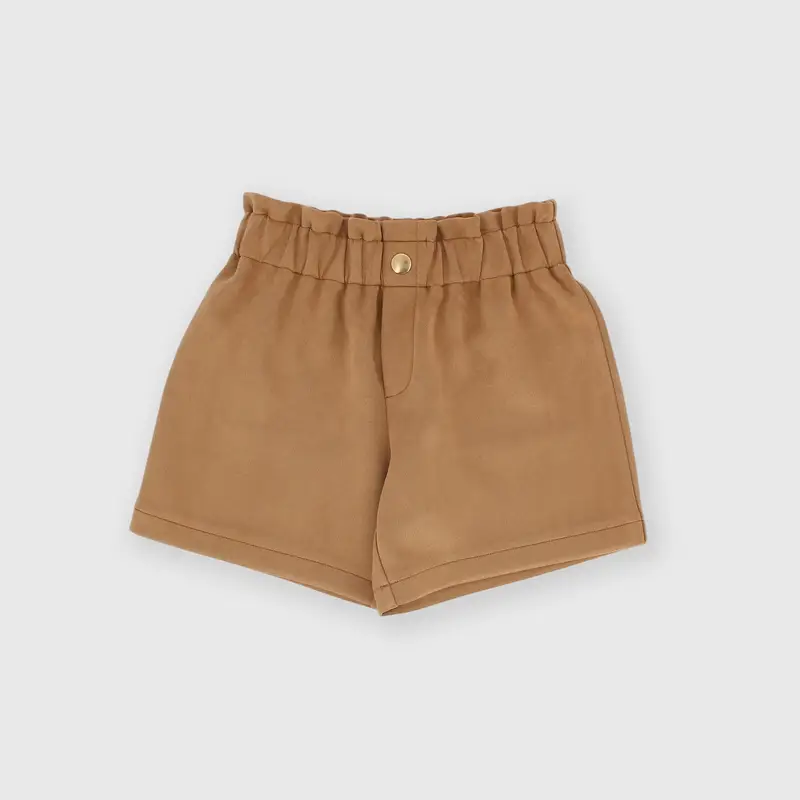 Pantaloncino da bambina marrone