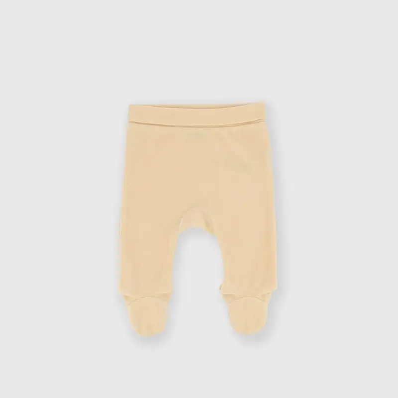 Pantalone in ciniglia da bambina beige
