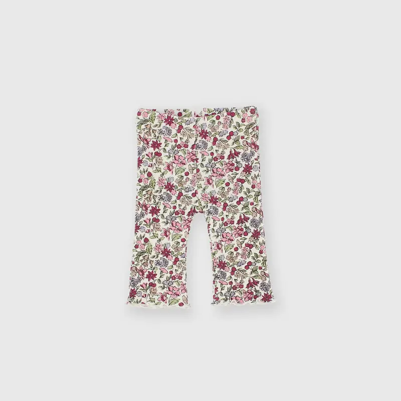 Pantalone in costina da bambina bianco