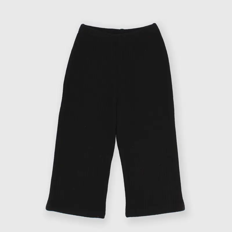 Pantalone in costina da bambina nero