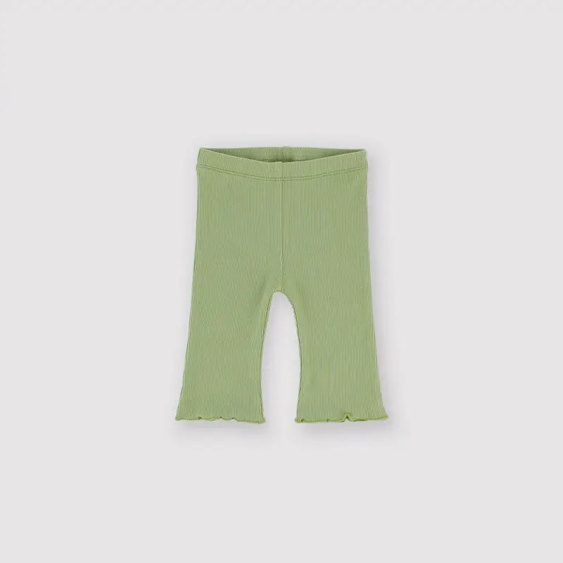 Pantalone in costina da bambina verde
