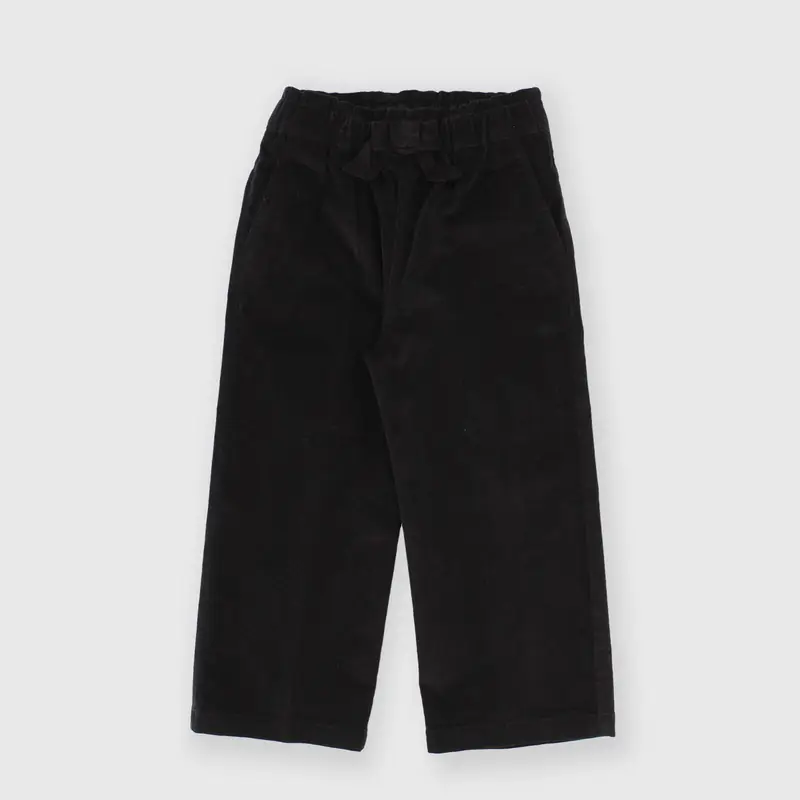 Pantalone in velluto da bambina nero