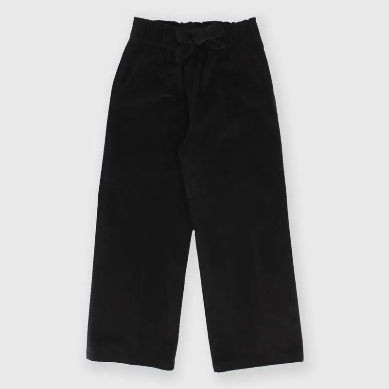 Pantalone in velluto da bambina nero