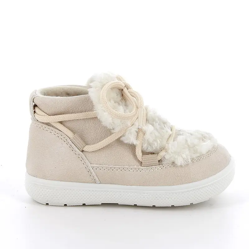 Polacchine da bambina beige con lacci