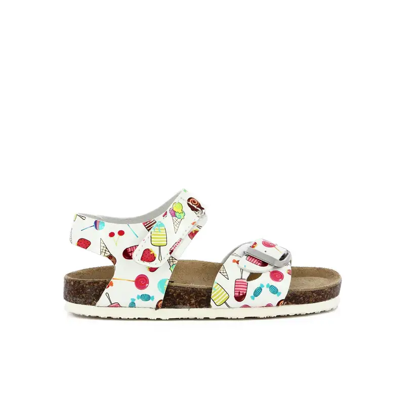 Sandali bianchi da bambina con disegni