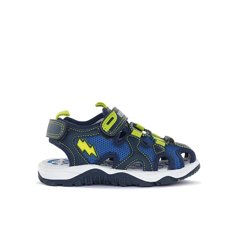 Sandali blu da bambino con gabbietta e velcro