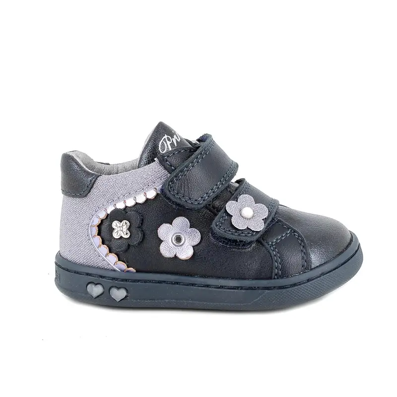 Scarpe da bambina blu con strap