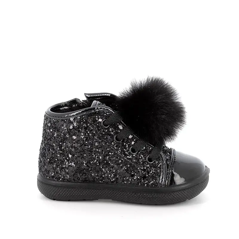 Scarpe da bambina nero con zip