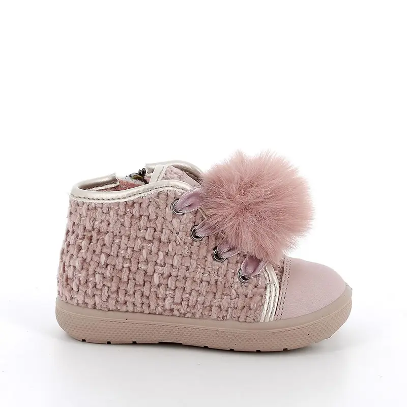 Scarpe da bambina rosa con zip
