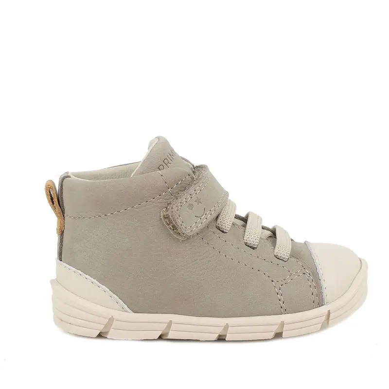Scarpe da bambino beige e grigio con strap
