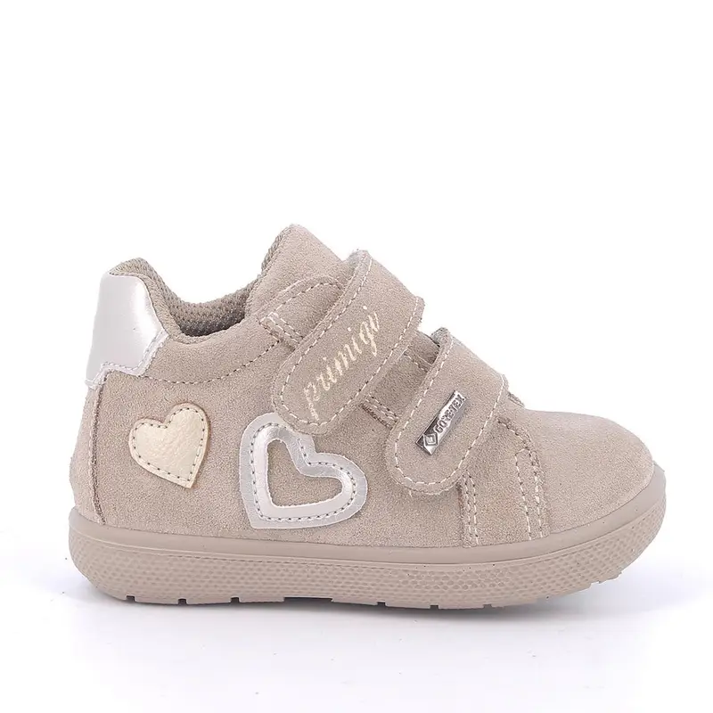 Scarpe gore-tex da bambina beige con strap