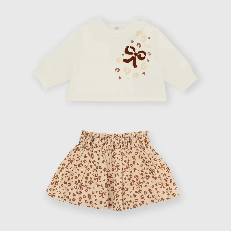 Set coordinato in felpa da bambina bianco