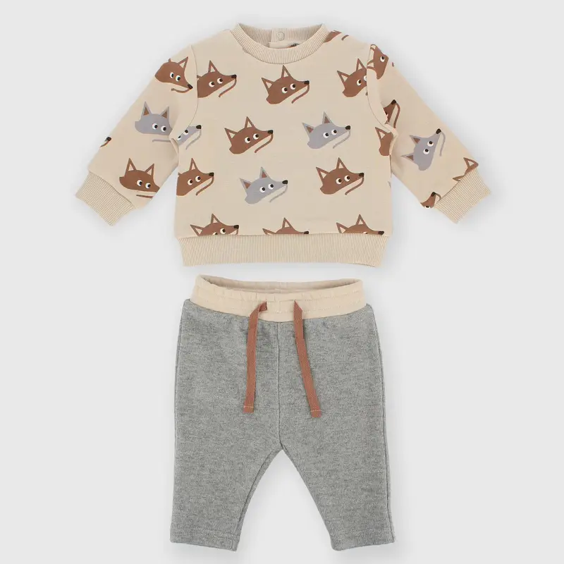 Set coordinato in felpa da bambino beige