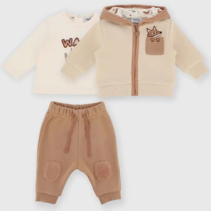 Set coordinato in felpa da bambino beige