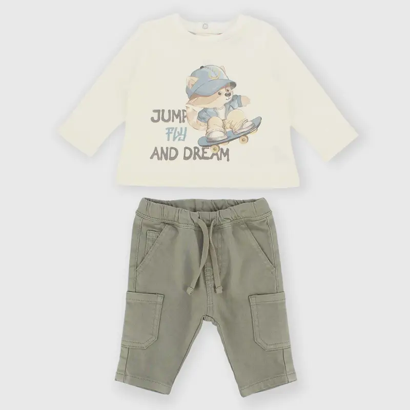 Set coordinato in felpa da bambino bianco