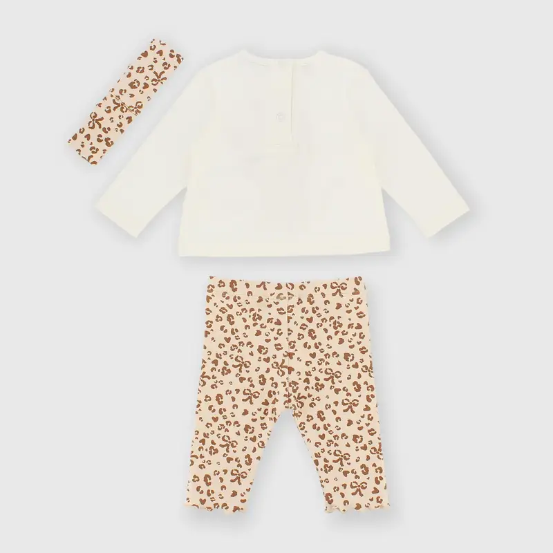 Set coordinato in jeans da bambina bianco