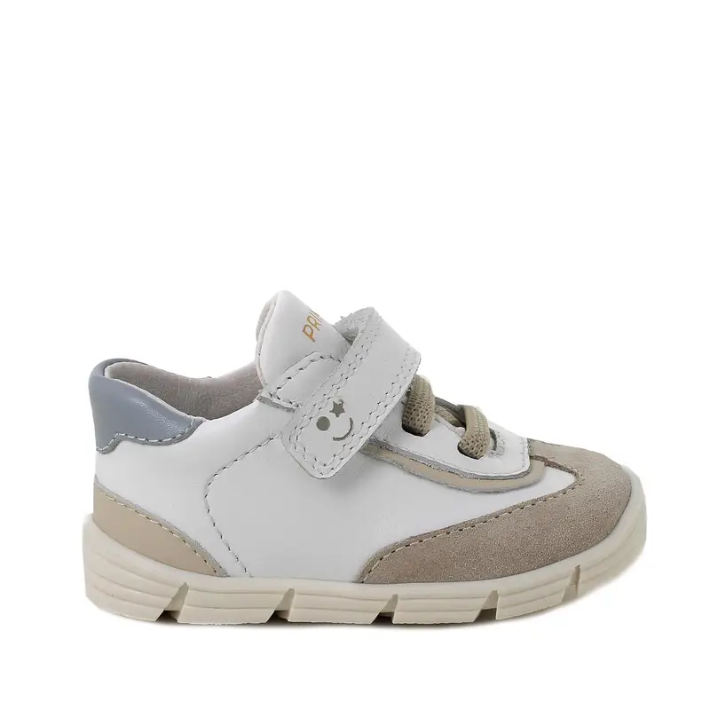 Sneakers da bambina bianco con strap
