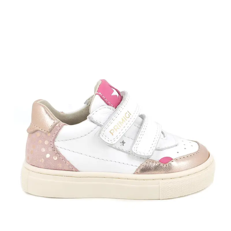 Sneakers da bambina bianco con strap
