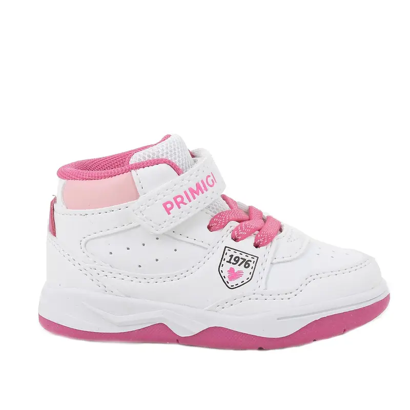 Sneakers da bambina bianco con strap