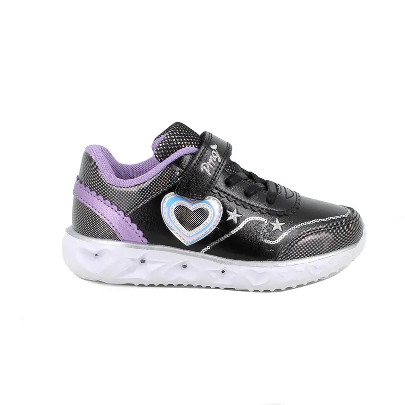 Sneakers da bambina nero con strap