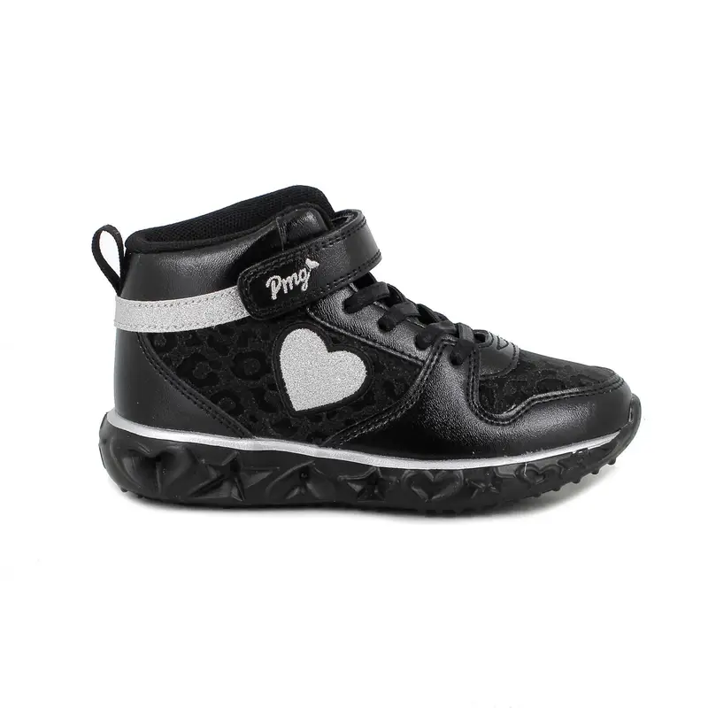 Sneakers da bambina nero con strap