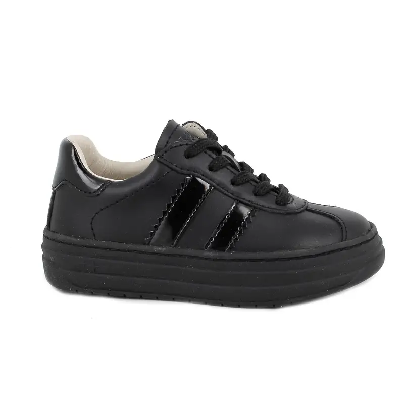 Sneakers da bambina nero con zip