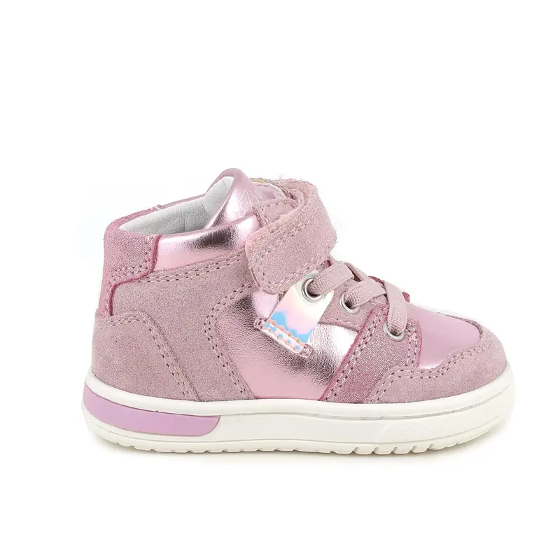 Sneakers da bambina rosa con strap