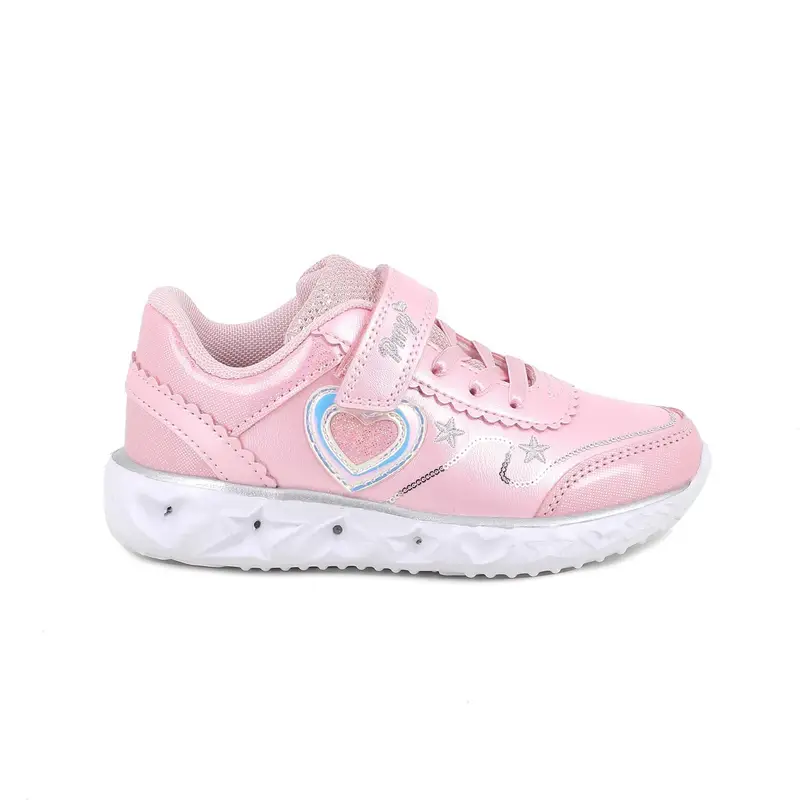 Sneakers da bambina rosa con strap