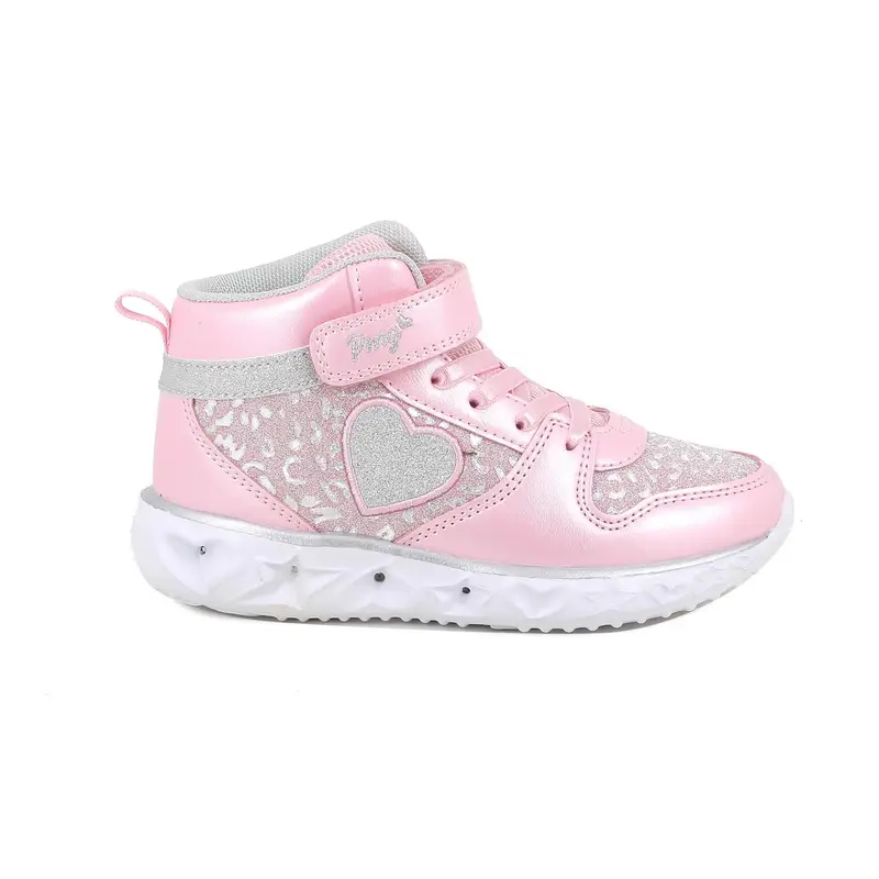 Sneakers da bambina rosa con strap