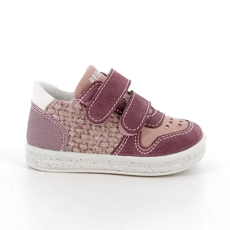 Sneakers da bambina viola e rosa con strap